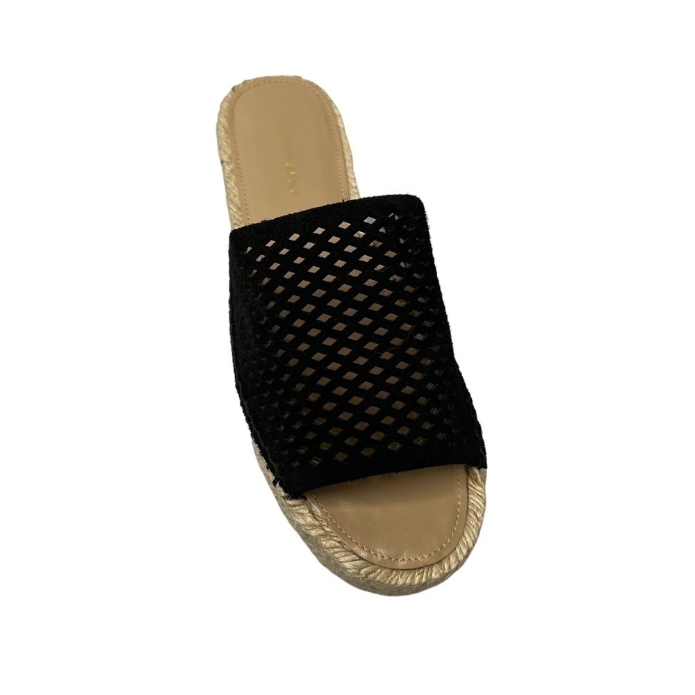 NWOT SAKS FIFTH AVENUE Lunetta Woven Platform Black Slides Sandals Women Size 8 - Picture 5 of 16